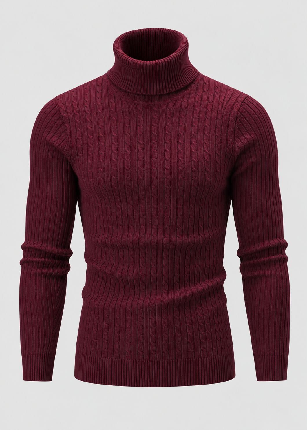 Men’s Turtleneck Sweater | Polyester Fabric | Slim Fit Roll Neck | Steven & Levon