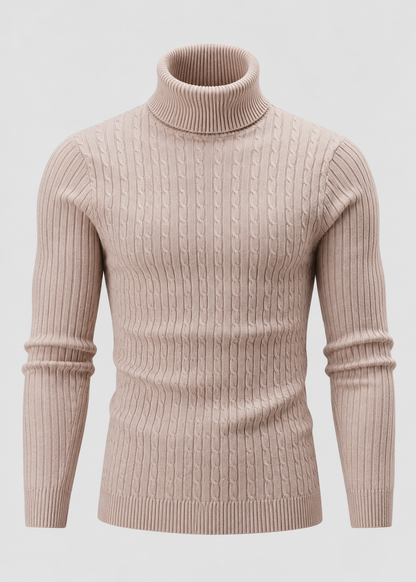 Men’s Turtleneck Sweater | Polyester Fabric | Slim Fit Roll Neck | Steven & Levon