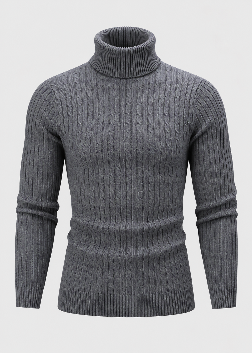 Men’s Turtleneck Sweater | Polyester Fabric | Slim Fit Roll Neck | Steven & Levon
