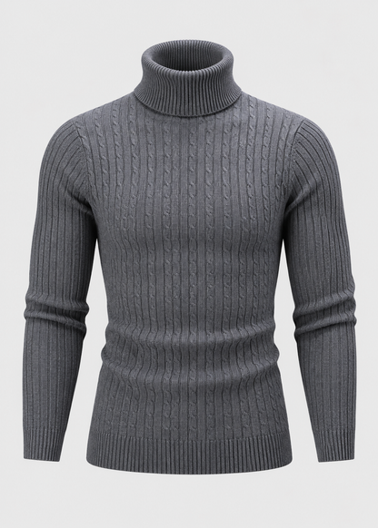 Men’s Turtleneck Sweater | Polyester Fabric | Slim Fit Roll Neck | Steven & Levon