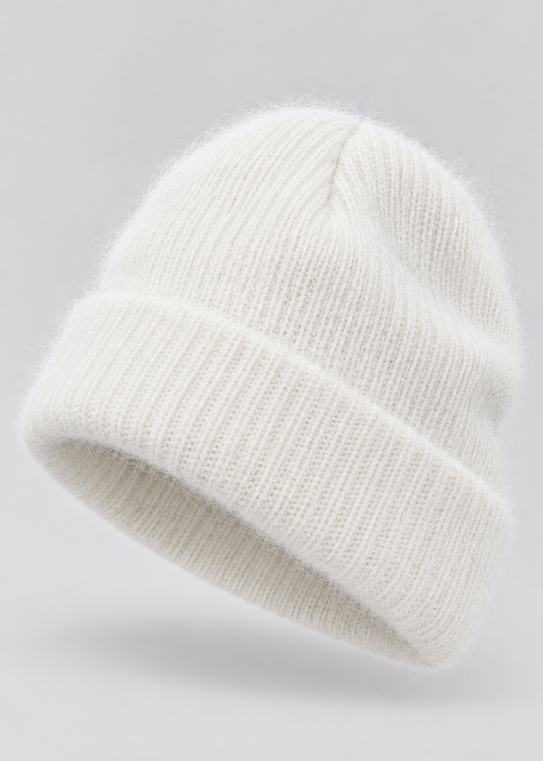 Rabbit Hair Hoodie | Women's Warm Knitted Winter Hat Solid Color Hood | Steven & Levon