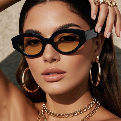 Cat Eye Sunglasses | Women | UV400 Vintage Eyewear | Retro Oval Frame | Fashion Designer Shades | Steven & Levon