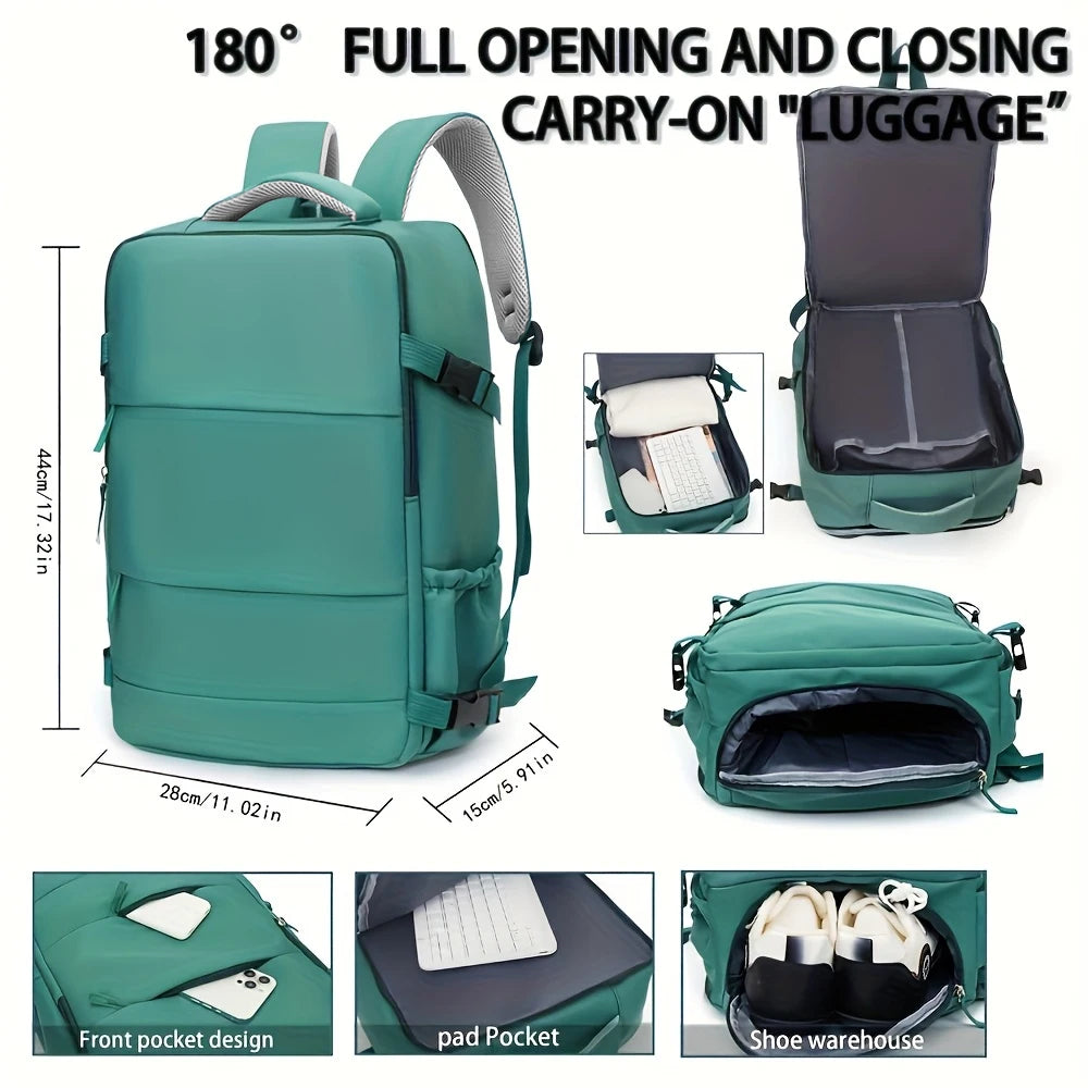 Travel Laptop Backpack | Men & Women | 180° Opening | Carry-On | Large Capacity | Steven & Levon