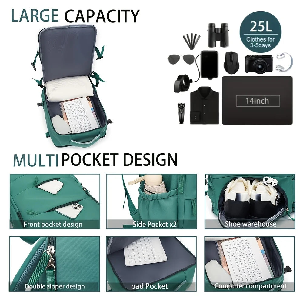 Travel Laptop Backpack | Men & Women | 180° Opening | Carry-On | Large Capacity | Steven & Levon