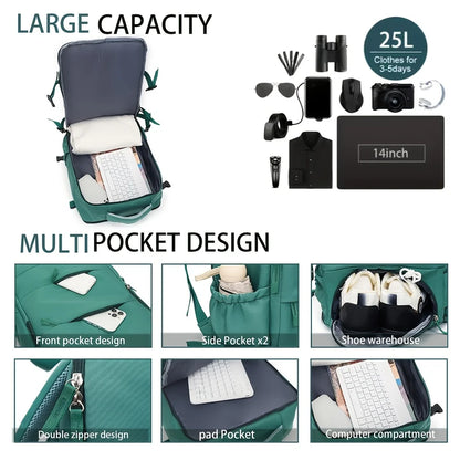Travel Laptop Backpack | Men & Women | 180° Opening | Carry-On | Large Capacity | Steven & Levon