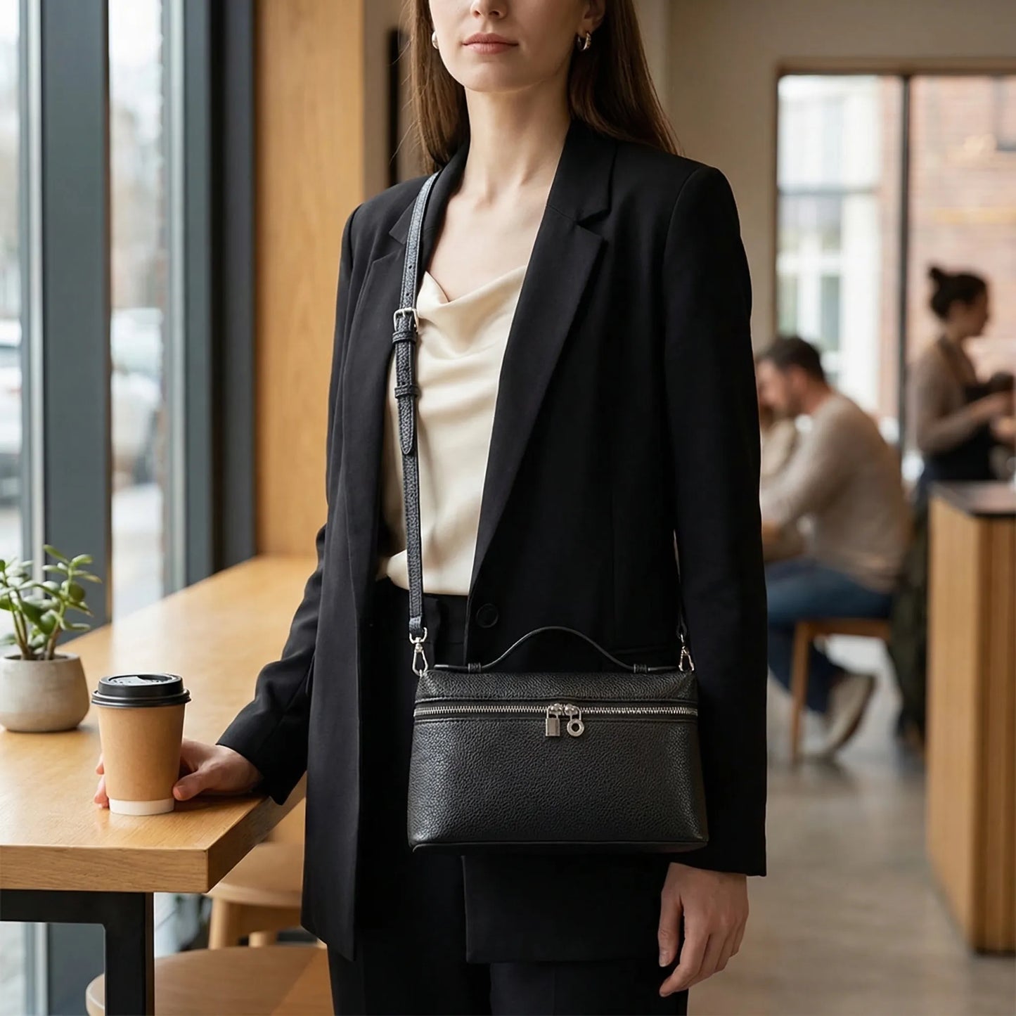 Claspette - Mini Box-Shaped Crossbody Handbag  Daily Errands Carry