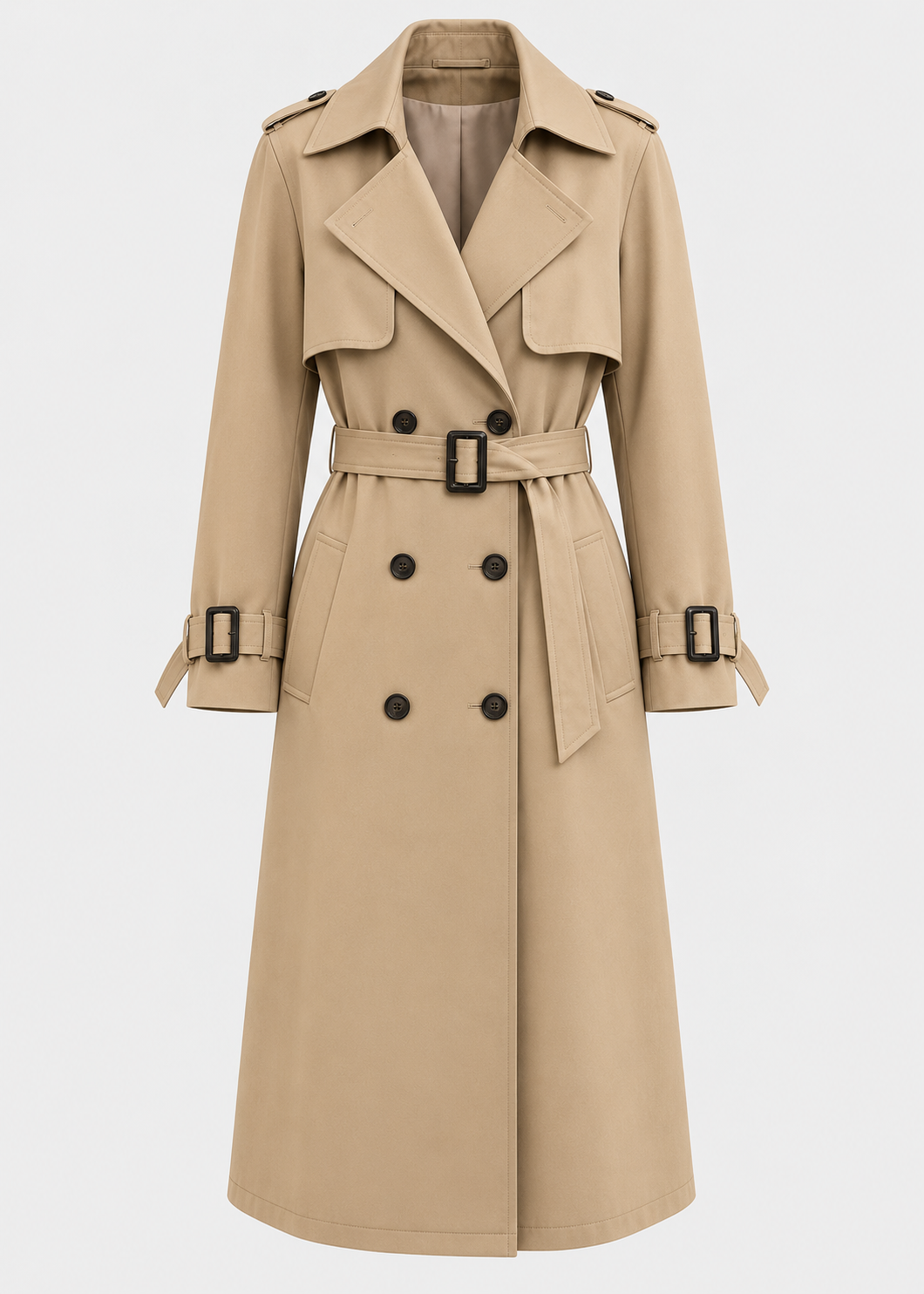 Women's Belted Trench Coat | Longline Winter Jacket | Elegant Outerwear | Steven & Levon