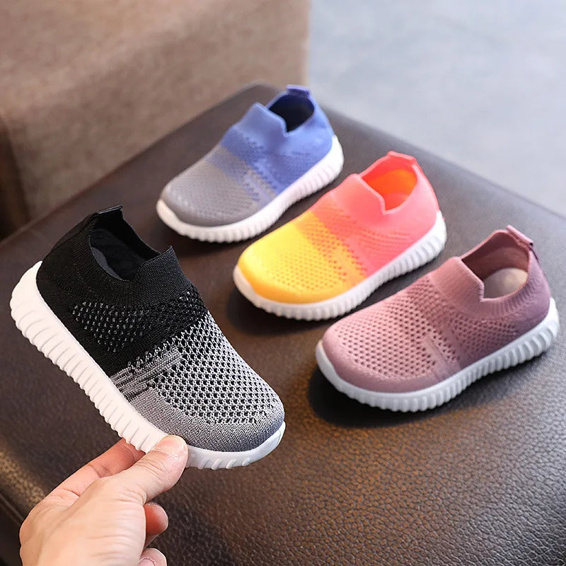 Kids Mesh Sneakers | Boys & Girls | Breathable | Slip-On | Lightweight Casual Shoes | Pink | Steven & Levon