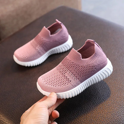 Kids Mesh Sneakers | Boys & Girls | Breathable | Slip-On | Lightweight Casual Shoes | Pink | Steven & Levon
