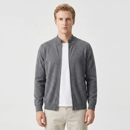 Collaro - Slim Fit Zip-Up Knit Cardigan  Everyday Casual Layering
