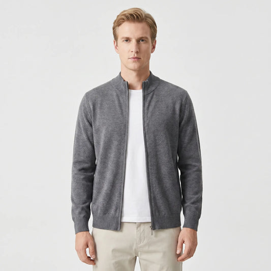 Collaro - Slim Fit Zip-Up Knit Cardigan  Everyday Casual Layering