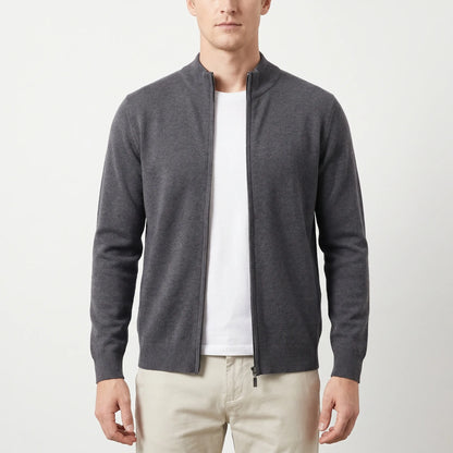 Collaro - Slim Fit Zip-Up Knit Cardigan  Everyday Casual Layering