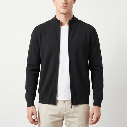 Collaro - Slim Fit Zip-Up Knit Cardigan  Everyday Casual Layering
