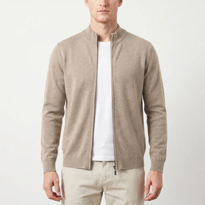 Collaro - Slim Fit Zip-Up Knit Cardigan  Everyday Casual Layering