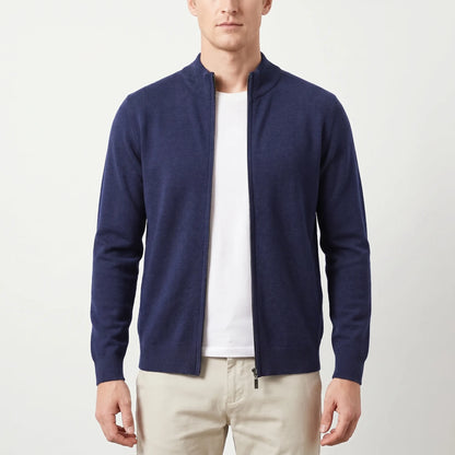 Collaro - Slim Fit Zip-Up Knit Cardigan  Everyday Casual Layering