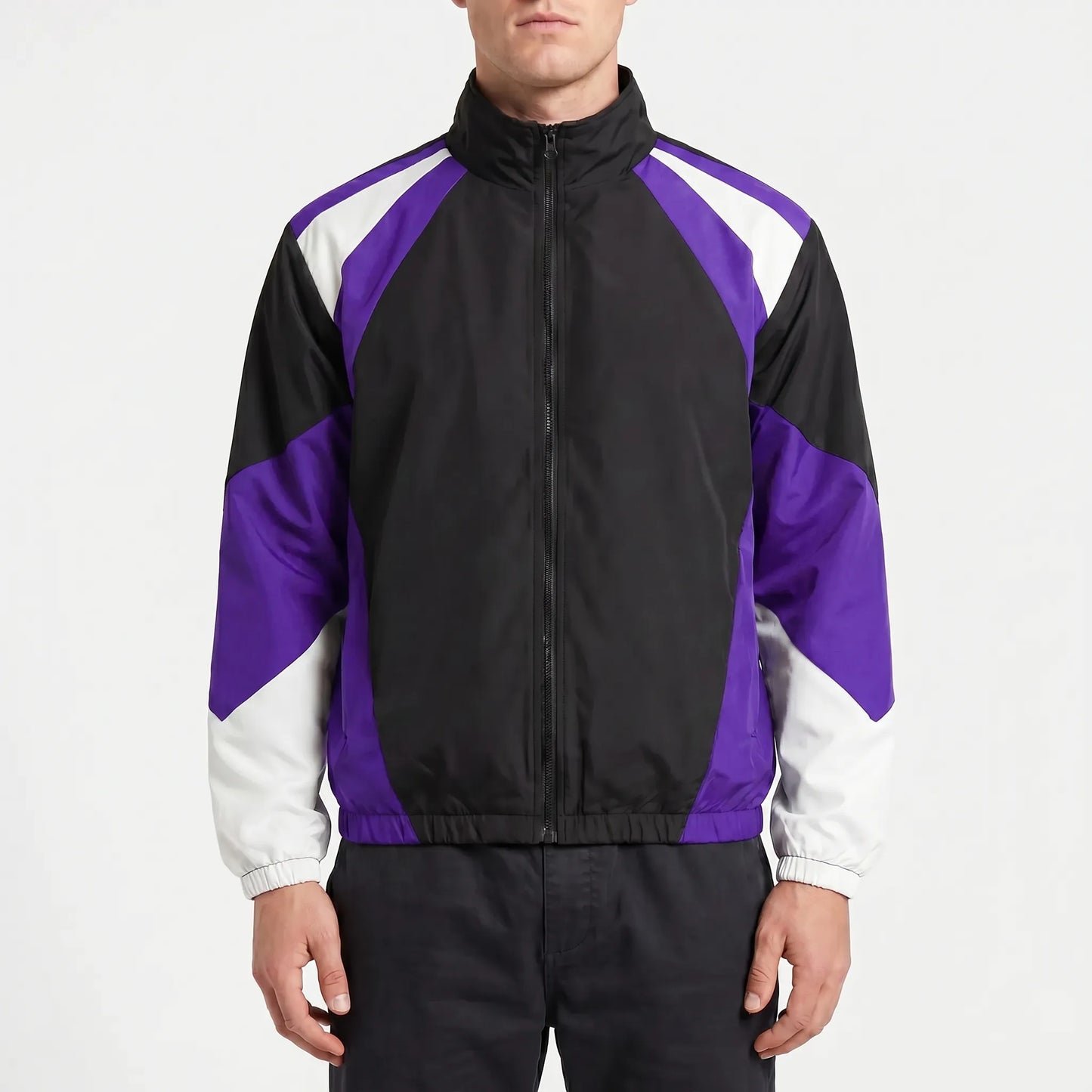 Colorbrix - Colour-Blocked Zip-Up Casual Jacket  Casual Everyday Wear