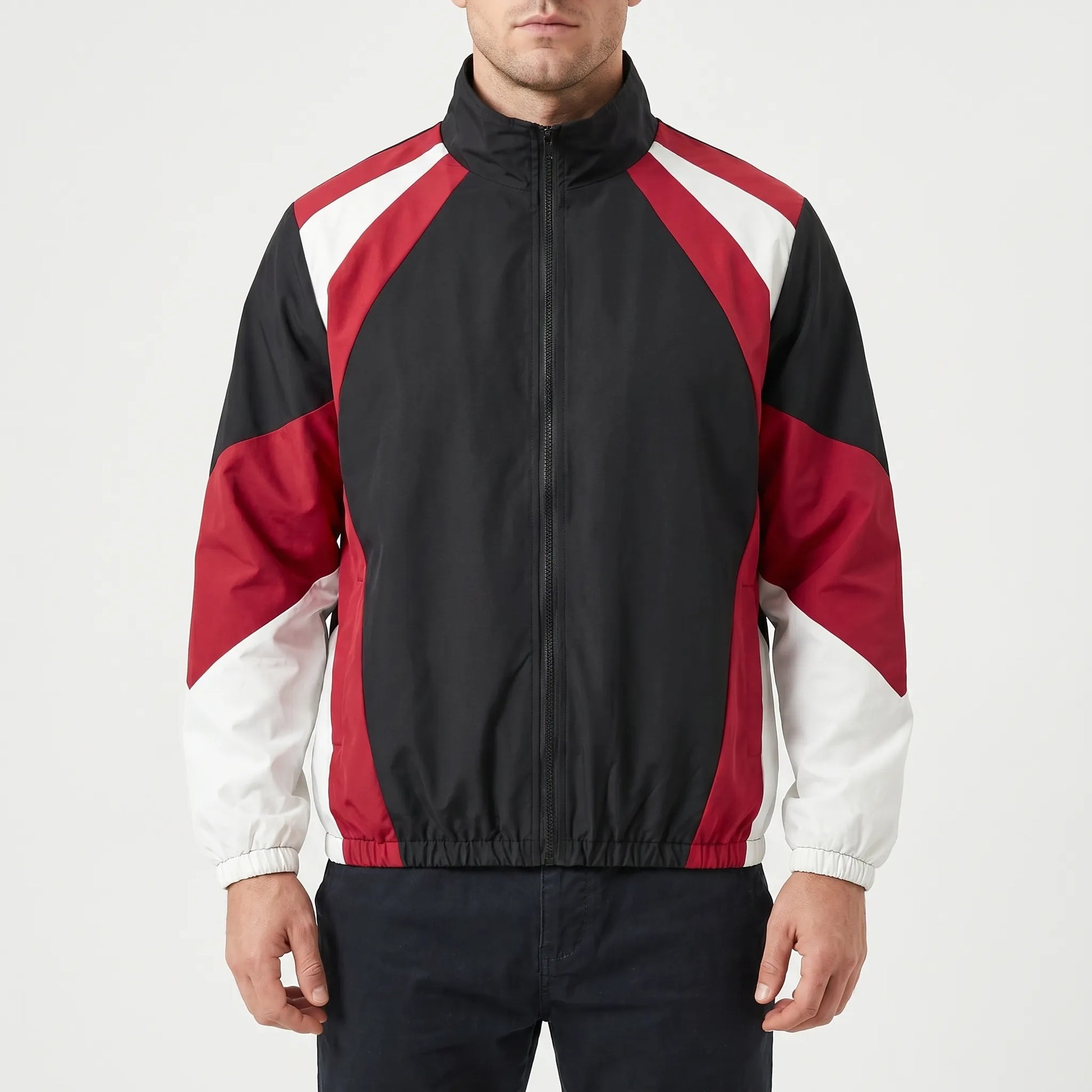 Colorbrix - Colour-Blocked Zip-Up Casual Jacket  Casual Everyday Wear