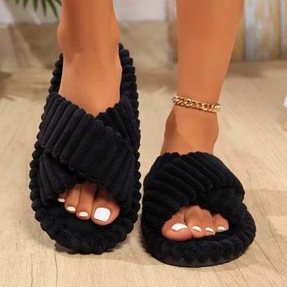Corduroy Slippers | Unisex | Plush | Warm & Breathable | EVA Sole | Indoor Slides | Steven & Levon