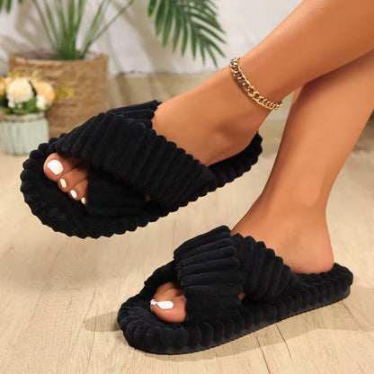Corduroy Slippers | Unisex | Plush | Warm & Breathable | EVA Sole | Indoor Slides | Steven & Levon