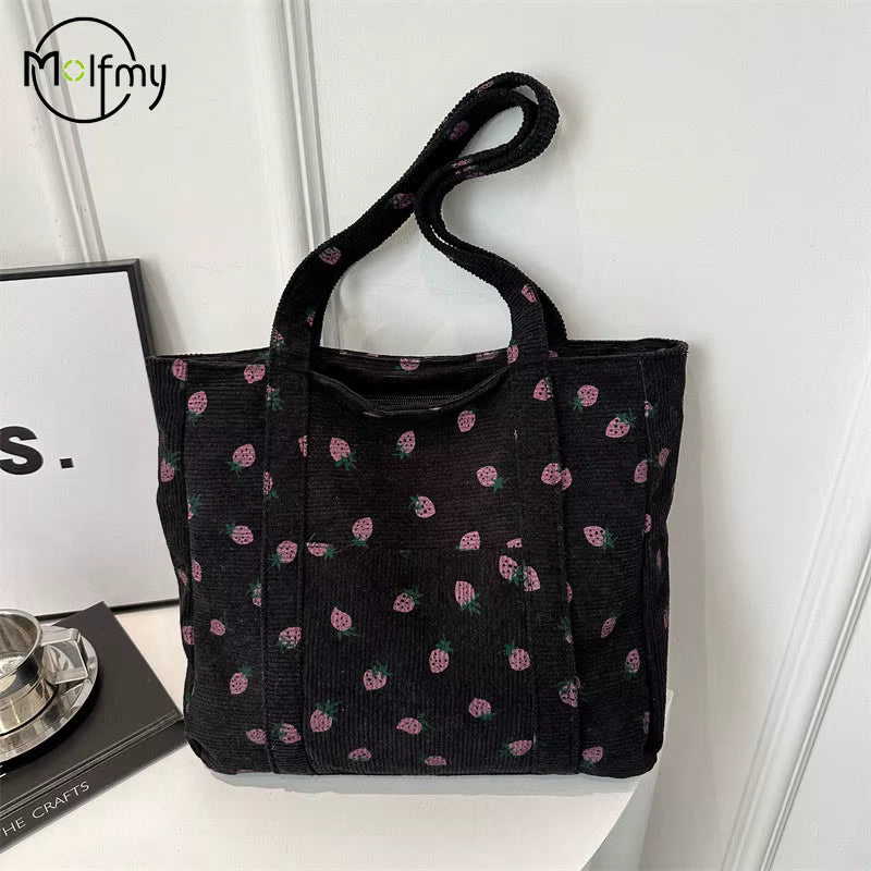 Women's Corduroy Tote Bag | Soft Fabric | Large Capacity Shoulder Bag | Steven & Levon
