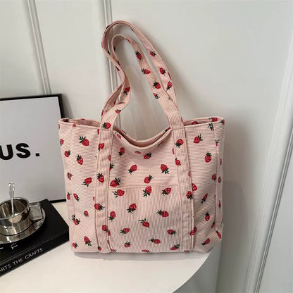 Women's Corduroy Tote Bag | Soft Fabric | Large Capacity Shoulder Bag | Steven & Levon