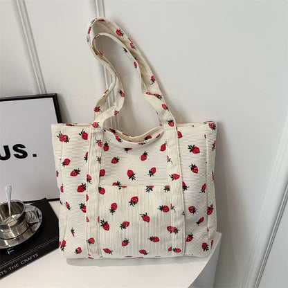 Women's Corduroy Tote Bag | Soft Fabric | Large Capacity Shoulder Bag | Steven & Levon