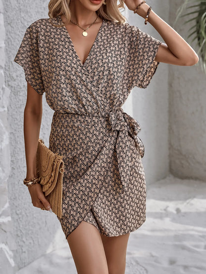 Mini Dress | Women's Floral Square Neck Puff Sleeve Dress | A-Line | Steven & Levon