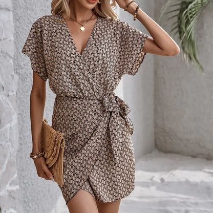 Mini Dress | Women's Floral Square Neck Puff Sleeve Dress | A-Line | Steven & Levon