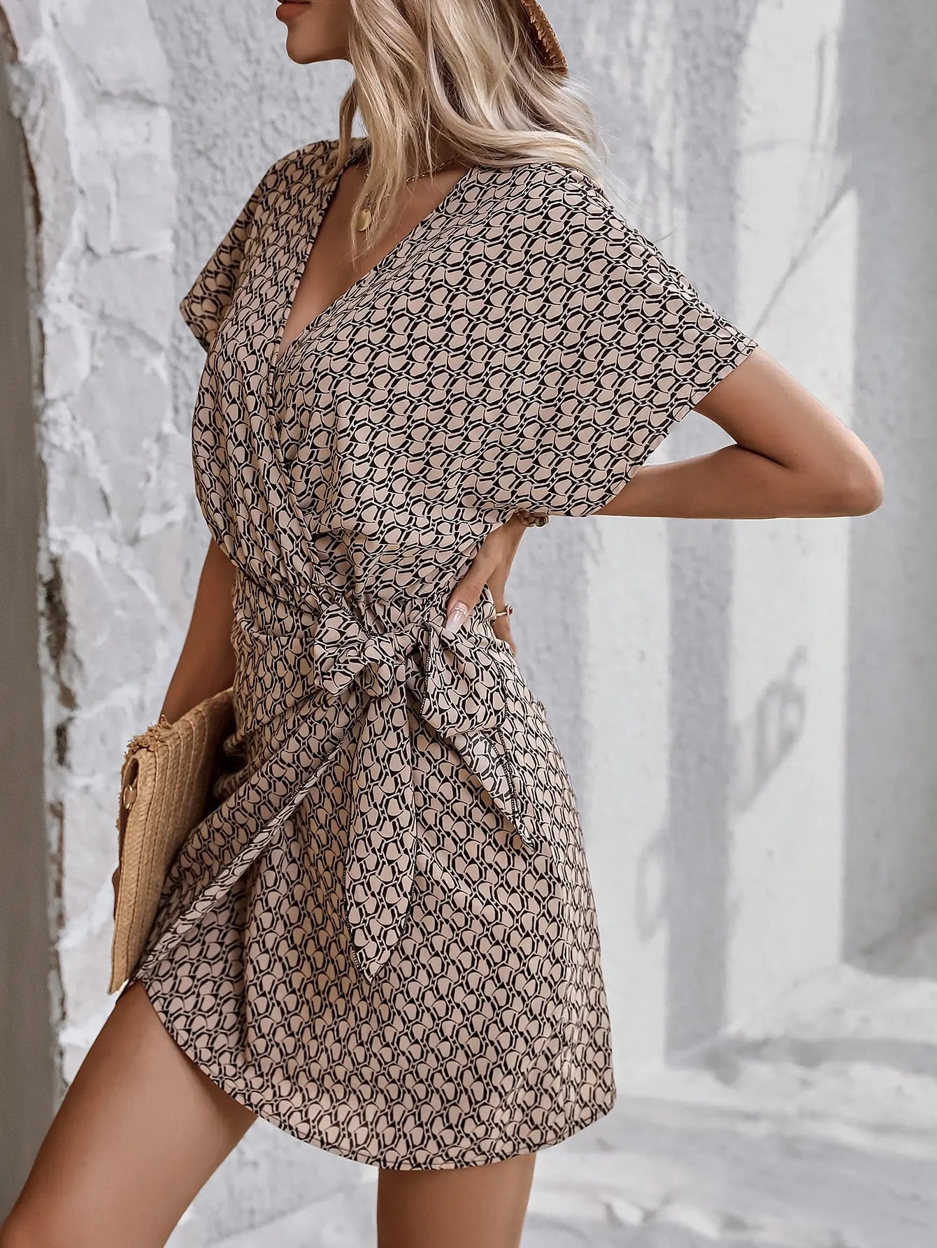 Mini Dress | Women's Floral Square Neck Puff Sleeve Dress | A-Line | Steven & Levon