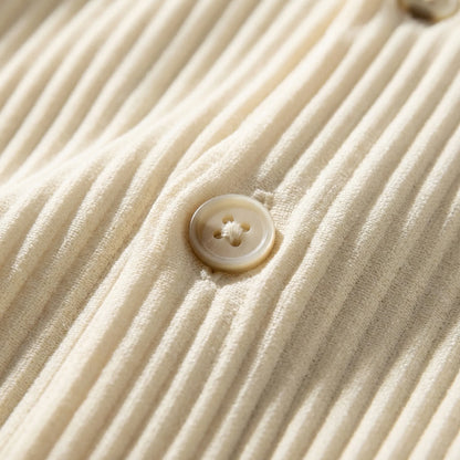 Corduvet - Ribbed Texture Matching Short Set  Beach Casual Outings