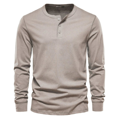 Men's Long Sleeve Henley T-Shirt | Men | Button Neck Casual Top | Regular Fit | Steven & Levon
