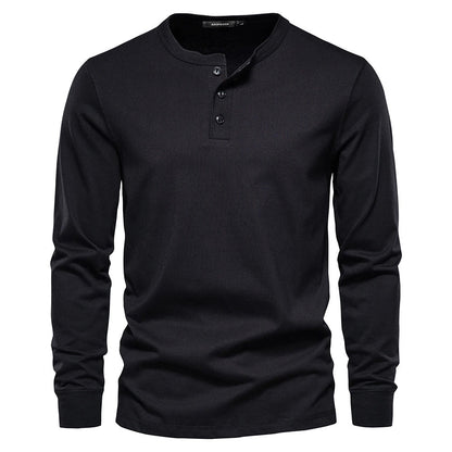 Men's Long Sleeve Henley T-Shirt | Men | Button Neck Casual Top | Regular Fit | Steven & Levon