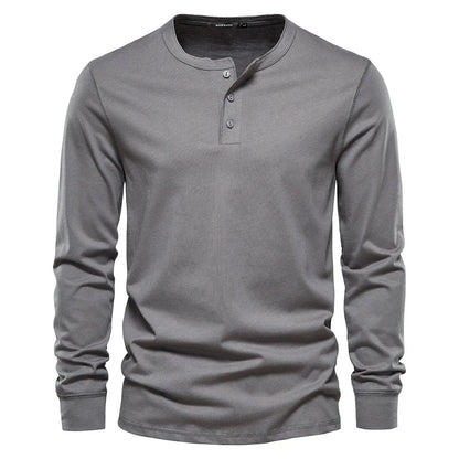 Men's Long Sleeve Henley T-Shirt | Men | Button Neck Casual Top | Regular Fit | Steven & Levon