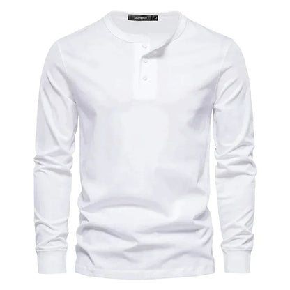 Men's Long Sleeve Henley T-Shirt | Men | Button Neck Casual Top | Regular Fit | Steven & Levon