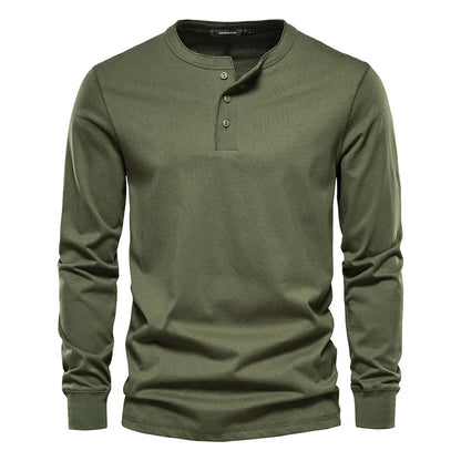 Men's Long Sleeve Henley T-Shirt | Men | Button Neck Casual Top | Regular Fit | Steven & Levon