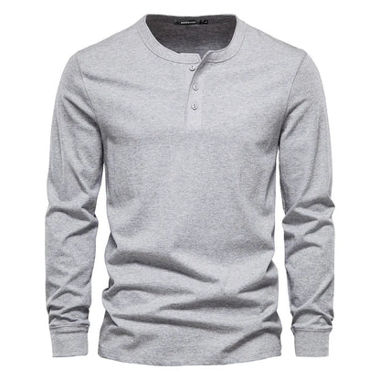 Men's Long Sleeve Henley T-Shirt | Men | Button Neck Casual Top | Regular Fit | Steven & Levon