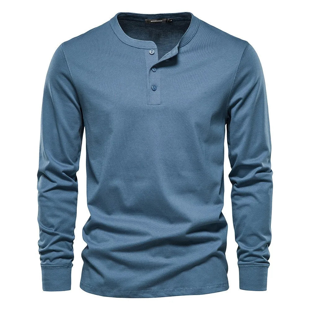 Men's Long Sleeve Henley T-Shirt | Men | Button Neck Casual Top | Regular Fit | Steven & Levon