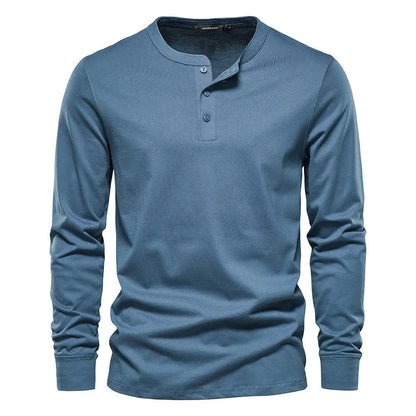 Men's Long Sleeve Henley T-Shirt | Men | Button Neck Casual Top | Regular Fit | Steven & Levon
