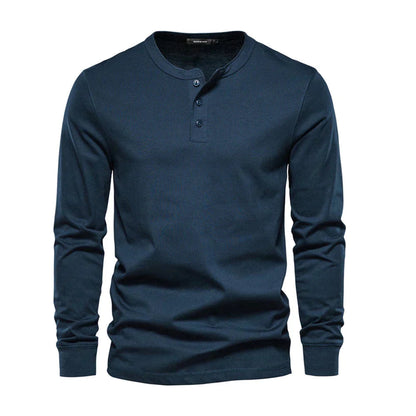 Men's Long Sleeve Henley T-Shirt | Men | Button Neck Casual Top | Regular Fit | Steven & Levon