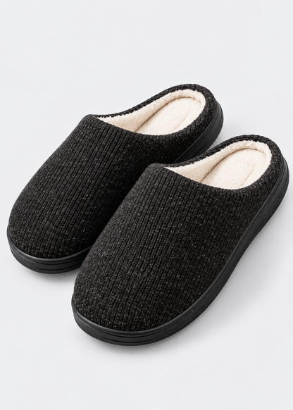 Men's Winter Slippers | Short Plush Insole | Anti Slip TPR Sole Indoor Shoes | Steven & Levon