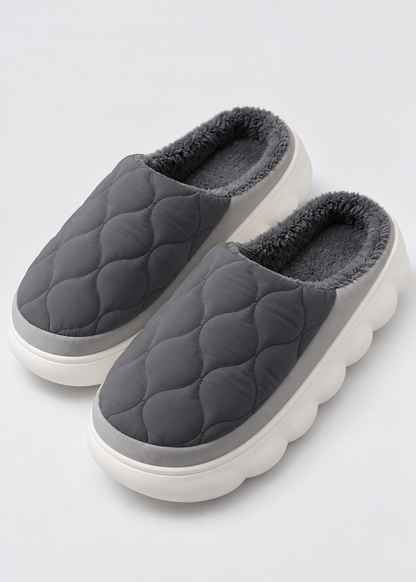 Men's Cotton Slippers | Plush Lining | Waterproof PVC Sole | Home Shoes | Steven & Levon