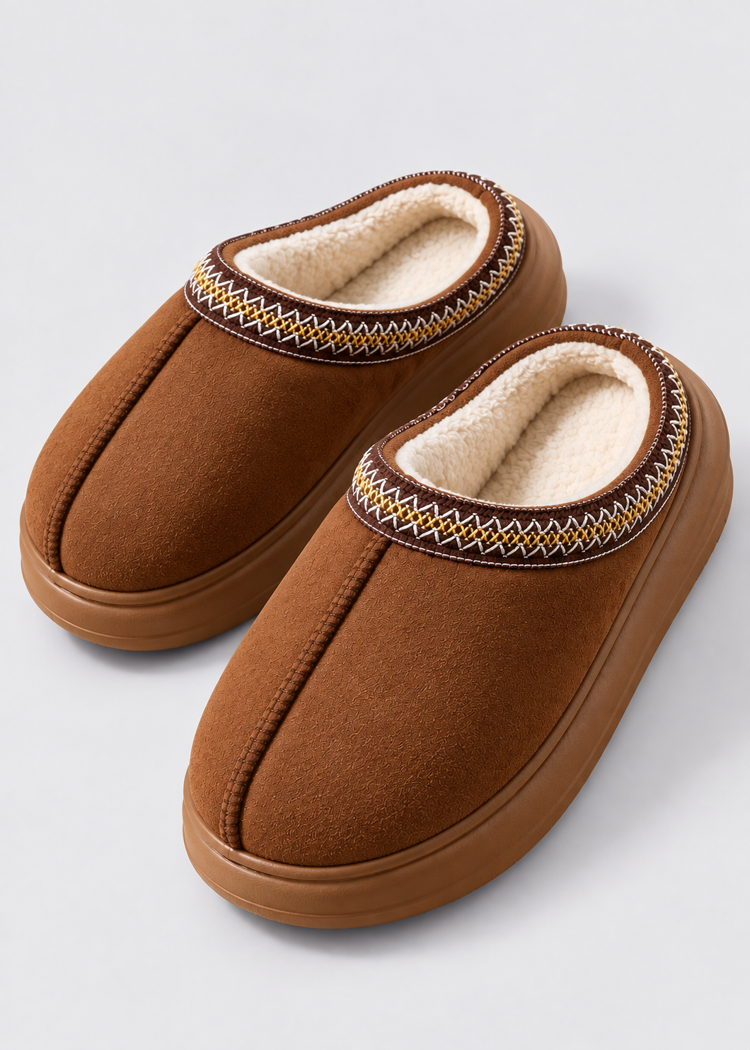 Men's Fleece Lined Slippers | Thick EVA Sole | Indoor Outdoor Winter House Shoes | Steven & Levon