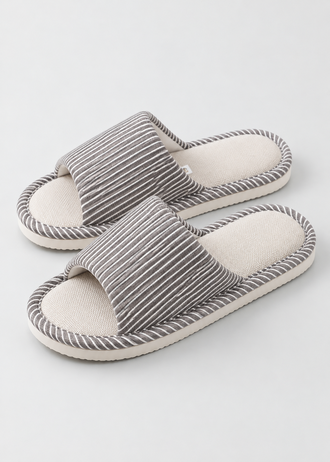 Men's Cotton House Slippers | Striped Pattern | Non Slip PVC Sole | Indoor Comfort | Steven & Levon
