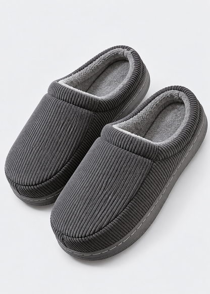 Men's Corduroy Slippers | Memory Foam Insole | Non Slip TPR Sole House Shoes | Steven & Levon