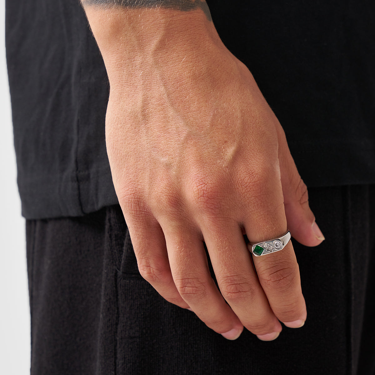 Vintage Stone Signet Ring | Gold or Silver | Unisex | Stainless | Classic Style | Steven & Levon