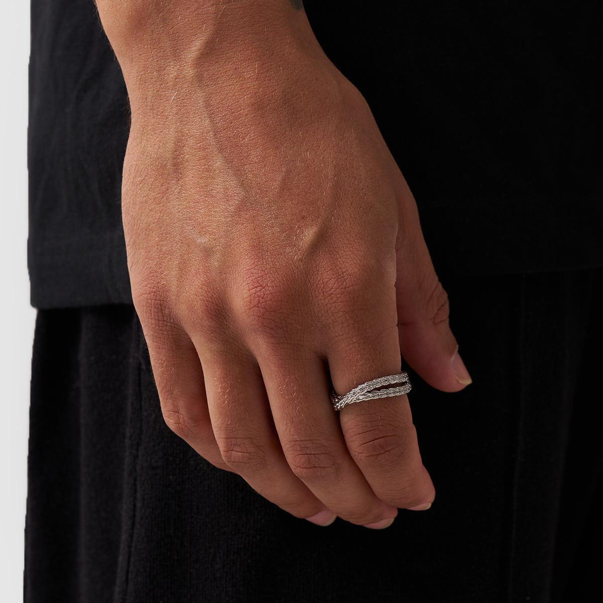 Rope Wrap Ring | Silver | Unisex | Stainless Steel | Twisted Design | Steven & Levon