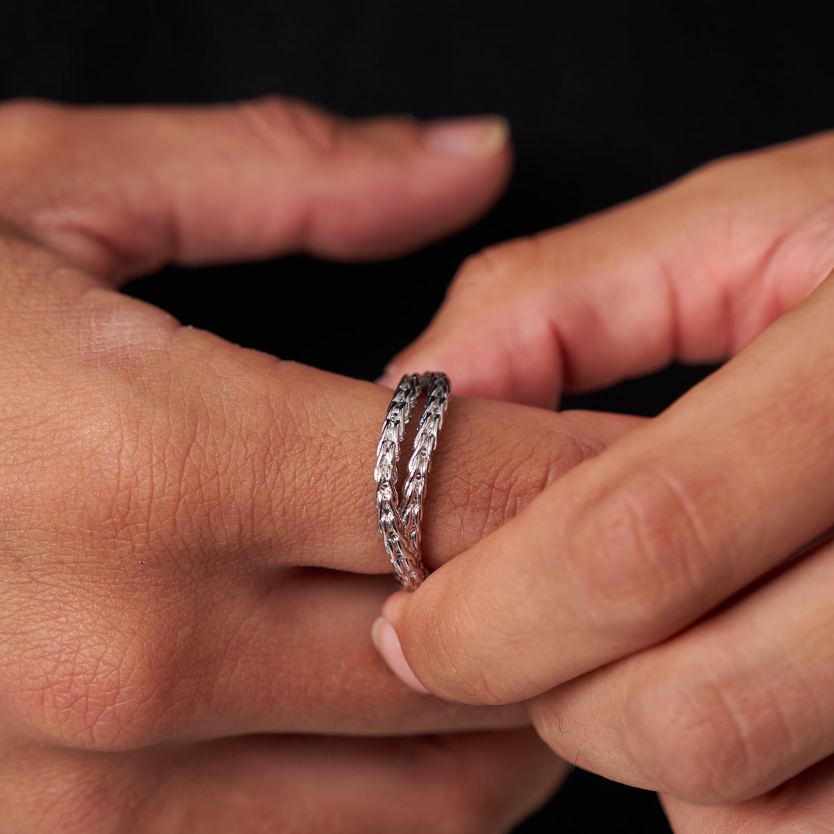 Rope Wrap Ring | Silver | Unisex | Stainless Steel | Twisted Design | Steven & Levon