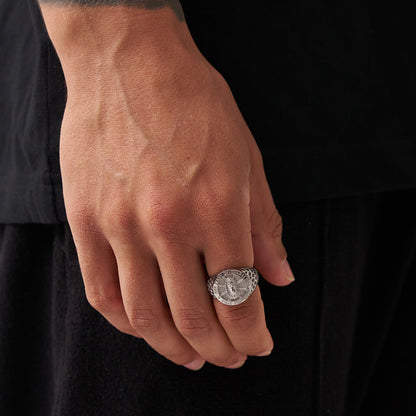 Guadalupe Sovereign Ring | Silver | Unisex | Stainless Steel | Virgin Mary Design | Religious Jewelry | Steven & Levon