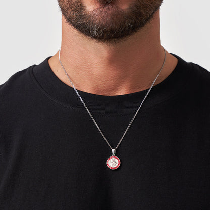 Silver Saint Christopher Pendant | Men | Stainless Steel | Enamel Religious Jewellery | Steven & Levon