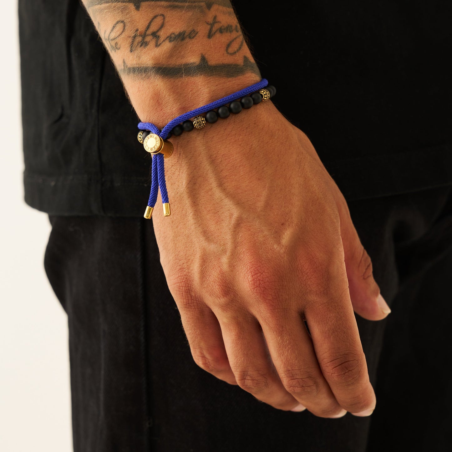 Matte Onyx Stone Bracelet | Men | Stainless Steel | Silver & Gold | Onyx Beads | Steven & Levon